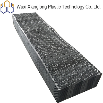 PVC Soğutma Kulesi Kanatları Blok Çapraz Akış Ortamı 750X2000mm Siyah Gri